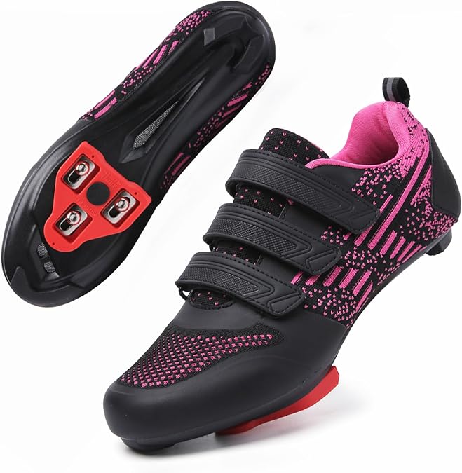 Kyedoo Unisex Road Bike Cycling Shoes Compatible with Peloton & SPD | Cycling Bike Riding Biking Shoes, for Men Women, 3 Straps, Pre-Installed Delta Cleats, for Indoor Outdoor Cycling