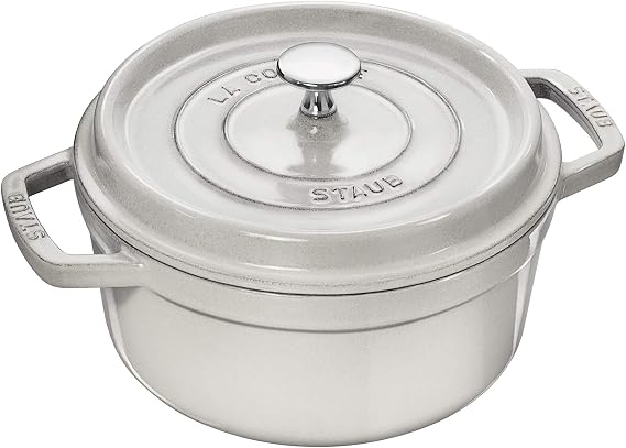 staub La Cocotte Round 40501-411 Pico Cocotte Round Campagne 8.7 inches (22 cm) Handed, Cast Iron Pot, Induction Compatible