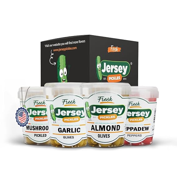 Jersey Pickles - Sweet & Savory Pack (Quart) - A Bold Mix of Sweet Pickles, Garlic Pickles & Classic Deli Cuts in Tangy Pickle Juice, Ideal for Sandwiches, Snacks, or Crowd-Pleasing Boards