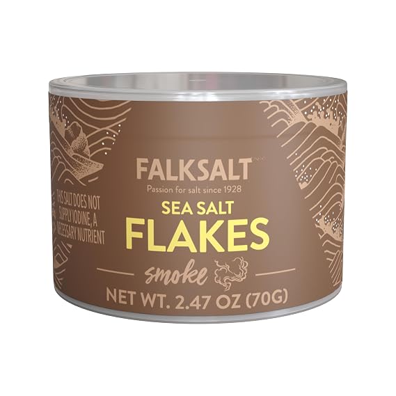 Falksalt - Smoke Sea Salt Flakes, Handcrafted, Kosher, and All Natural Finishing Salt (2.47 oz)