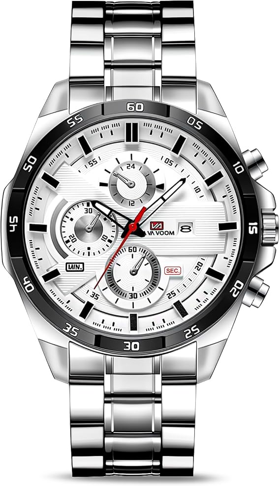 OFFCUP Mens Watches, 50MM Waterproof Stainless Steel Watch for Men