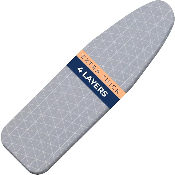 12 X 30 Tabletop Ironing Board Cover and Pad, Fits Small,Table Top and Mini Boards, Extra Thick Heavy Duty Padded with Extra White Superior Felt, Scorch and Stain Resistant with Elasticized Edges