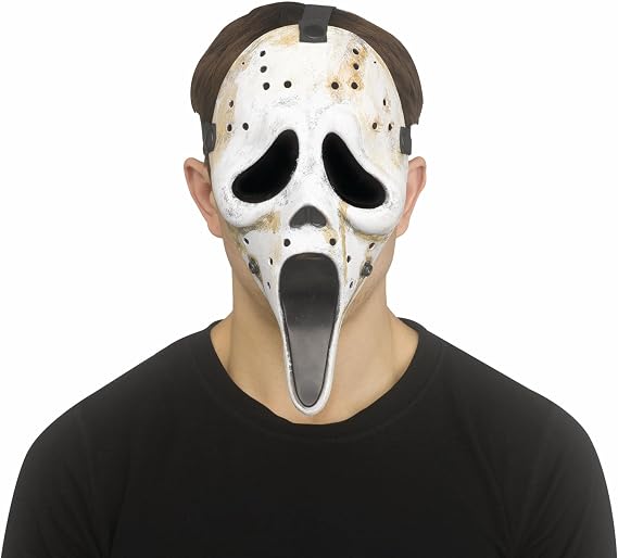 Fun World Ghost Face Distressed Hockey Mask
