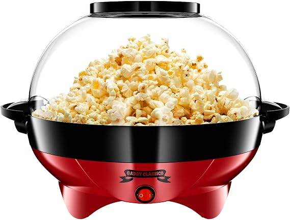 Gadgy Popcornmaschine Retro 5L 800W mit Antihaftbeschichtung - Rot