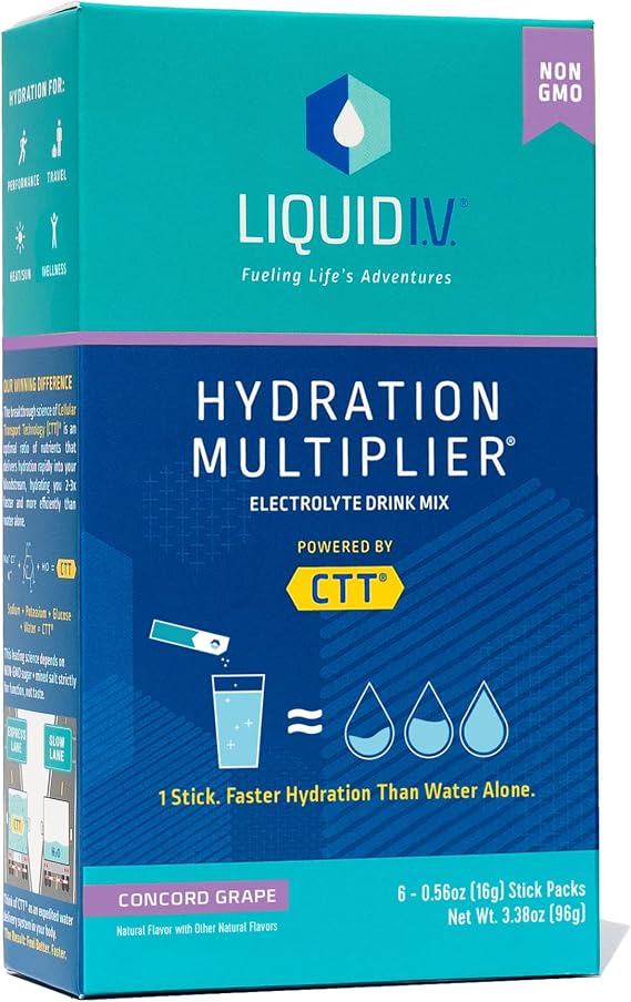 Liquid I.V, Hydration Multiplier Drink Mix, Grape, 6 Count