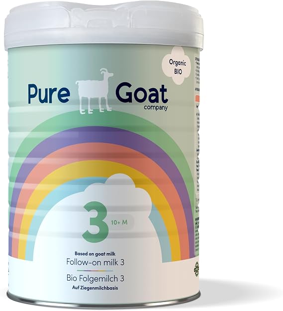 Pure Goat Company Organic Follow-On Formula Stage 3 (10+ Months) | Full-Cream Goat’s Milk, GOS Fibres, DHA | Palm Oil & Soy Free | Organic Growing-Up Milk Powder – 800g