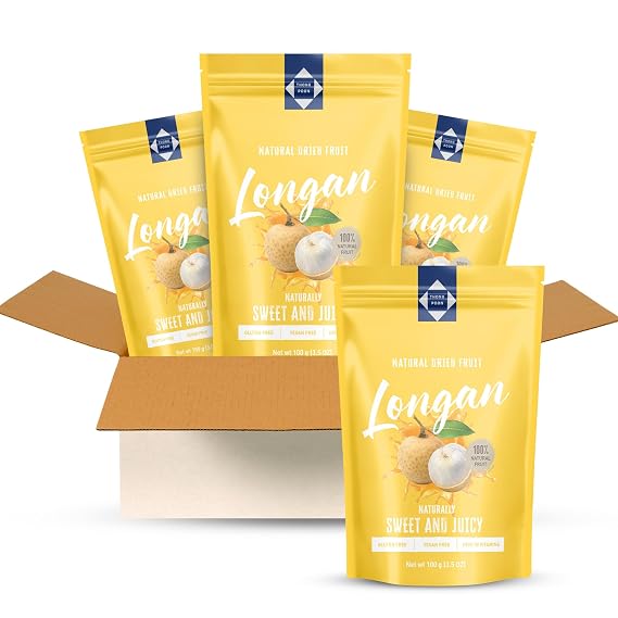 Natural Dried Longan Naturally Sweet & Juicy, Premium Thai Fruit, Gluten-Free, Vegan, High in Vitamins, No Added Sugar, Healthy Snack, 10.50 OZ (300g) Authentic Taste of Thailand (Pack of 3)