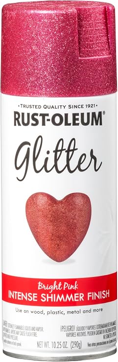 Rust-Oleum 301818 Specialty Glitter Spray Paint, 10.25 oz, Bright Pink