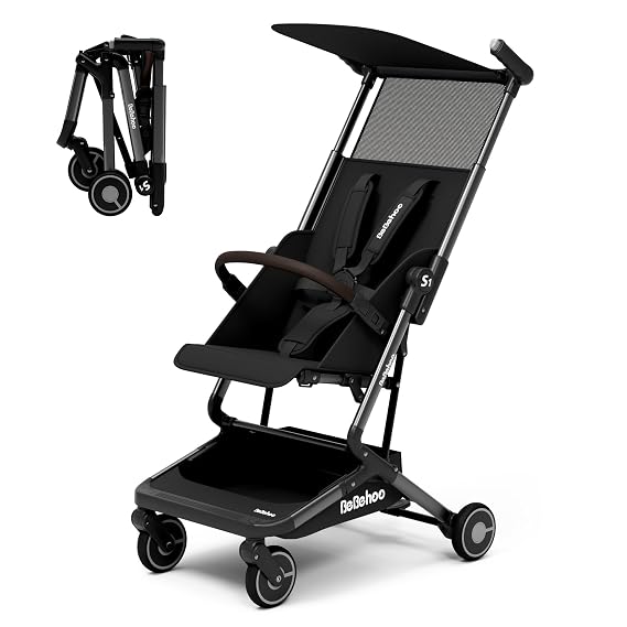 Lightweight Travel Baby Stroller with Canopy for Toddler 1-3 Years | Foldable Portable Airplane Compact Umbrella Strollers with 360Swivel Front Wheels One-Handed Fold for Travel, Outdoor