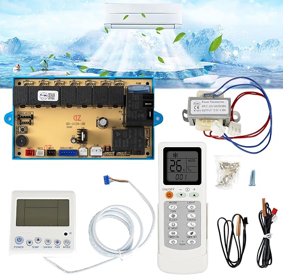 QD-U12A Universal A/C Control System Air Conditioner Control Panel Board with Backlit LCD Display