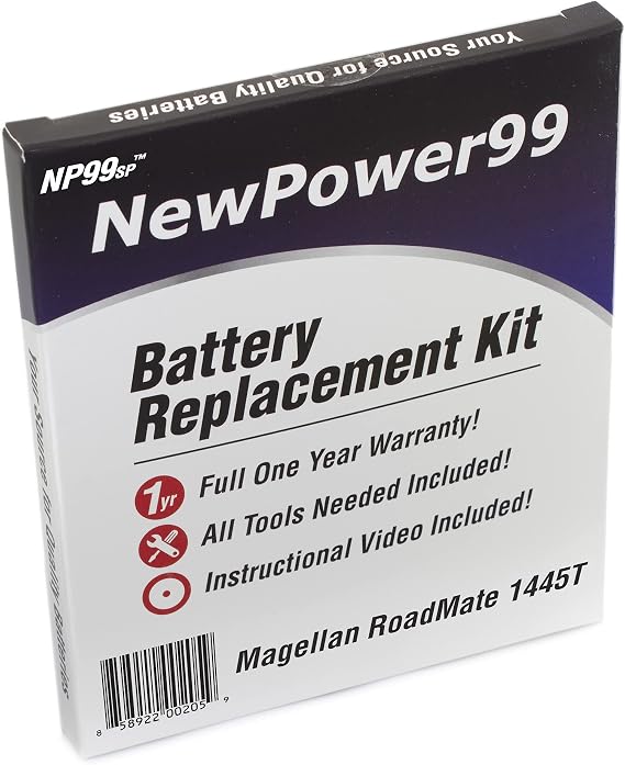 NewPower99 Battery Replacement Kit with Battery, Video Instructions and Tools for Magellan RoadMate 1445T