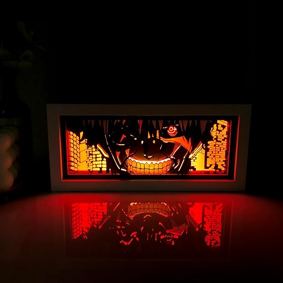 Anime Light Boxes RGB Multi Color Paper Cut Shadow Anime Lamp Handmade Manga Light Box for Room Decor Otaku Gift(L-16R)