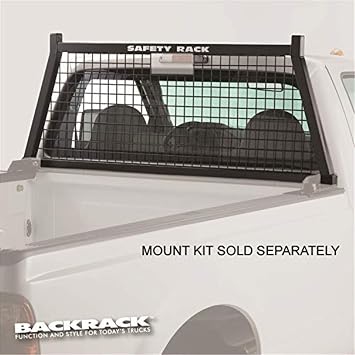 RealTruck BACKRACK Half Safety Rack Frame Only | Black, No Drill | 148SM | 2001-2025 Chevrolet/GMC Silverado/Sierra 2500/3500HD; 2017-2025 Dodge RAM 1500/2500/3500; 2004-2025 Nissan Titan & Others