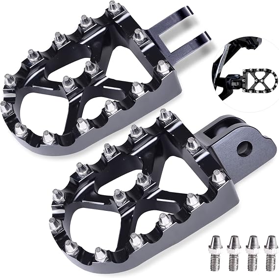 Goldfire M8 Softail Lowrider Foot Pegs For Harley Softail Slim/Lower Rider/Street Bob/Fat Bob/Sport Glide 2018-2023, Motorcycle MX Style Footpegs Footrest Pedal for Harley (Black)