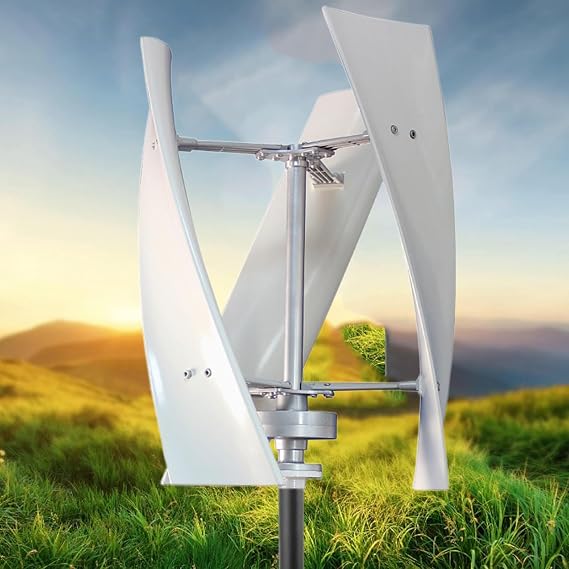 Vertical Wind Turbine Generator, 600W Helix Maglev Axis Wind Turbine Generator Vertical Windmill with Controller,for Marine RV Home Industrial Energy,12V