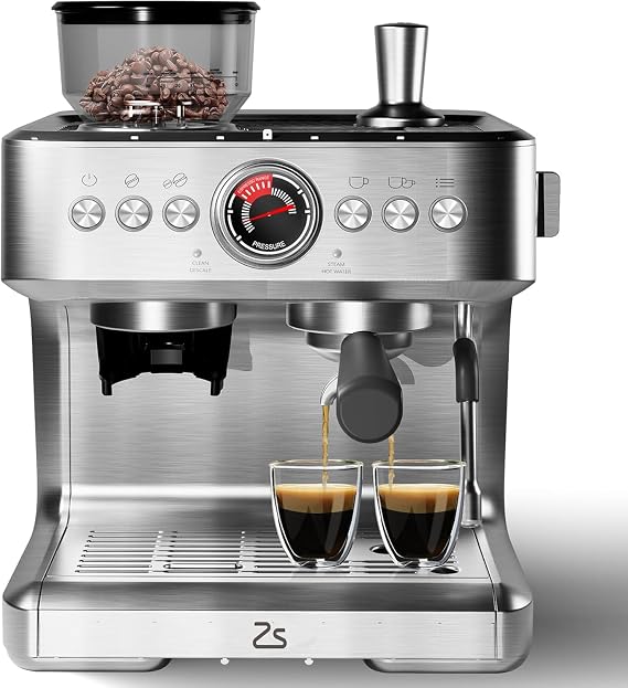 Espresso Maker, 20 Bar Coffee Espresso Machine, Maquina De Cafe Expresso, 30 Grind Settings, 2.8L Removable Water Tank With Milk Frother and Steam Wand, Barista Home Cappuccino and Latte Machine