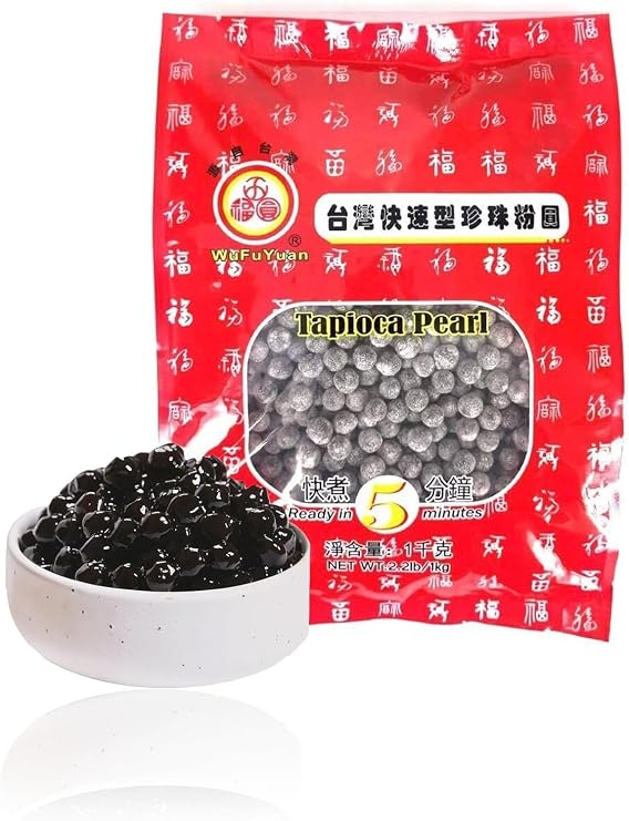 Burxoe Black Bubble Tea Tapioca Pearls, 1kg/2.2lbs