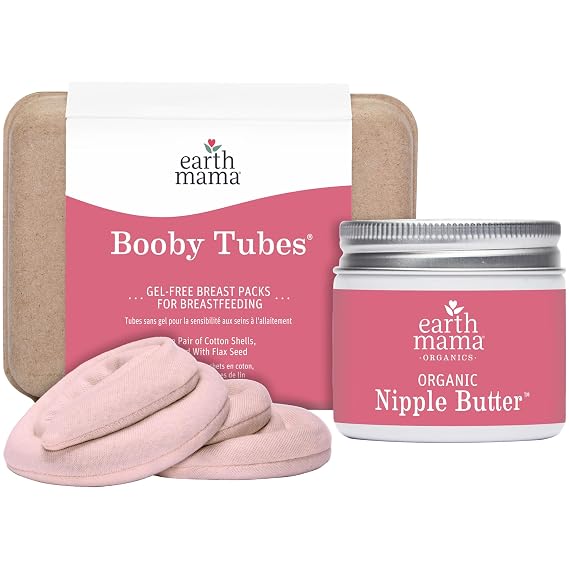 Earth Mama Breastfeeding Essentials Kit | Organic Nipple ButterTM & Booby Tubes