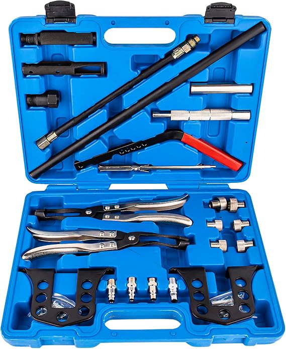 Valve Spring Compressor Tool Cylinder Head Service Set Universal Overhead Engine Valve Spring Removal and Installer Kit for 8 16 24 Valve OHV OHC DOHC Engines Automotive Repair