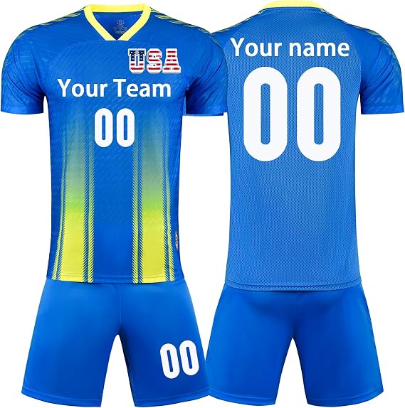 Custom Soccer Jersey for Men Women with Name Team Number Logo Soccer Uniform for Kids Adults
