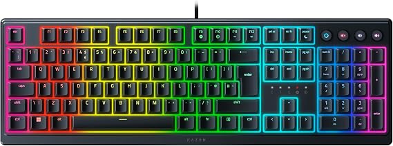 Razer Ornata V3 - Low-profile Mecha-membrane Keyboard with Razer Chroma RGB (Hybrid Mecha-Membrane Switch, Ergonomic Wrist Rest) QWERTY UK Layout | Black