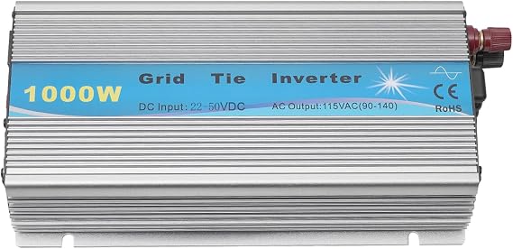 1100W Grid Tie Inverter Waterproof Design, MPPT Pure Sine Wave 22-50VDC Solar Input AC90-140V Output for 36V Solar Panel