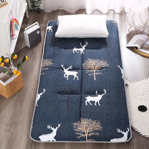Tatami Futon Mattress - Foldable & Roll Up Japanese Style Mattress, Single/Twin/Queen/King Sizes, Portable for Travel & Camping (Brown, 27.5"x71")