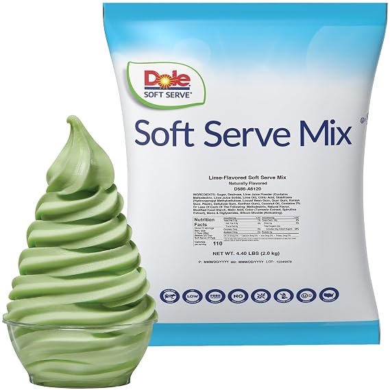 Dole Lime Soft Serve Mix, Dairy-Free Frozen Dessert Mix, 4.4 lb
