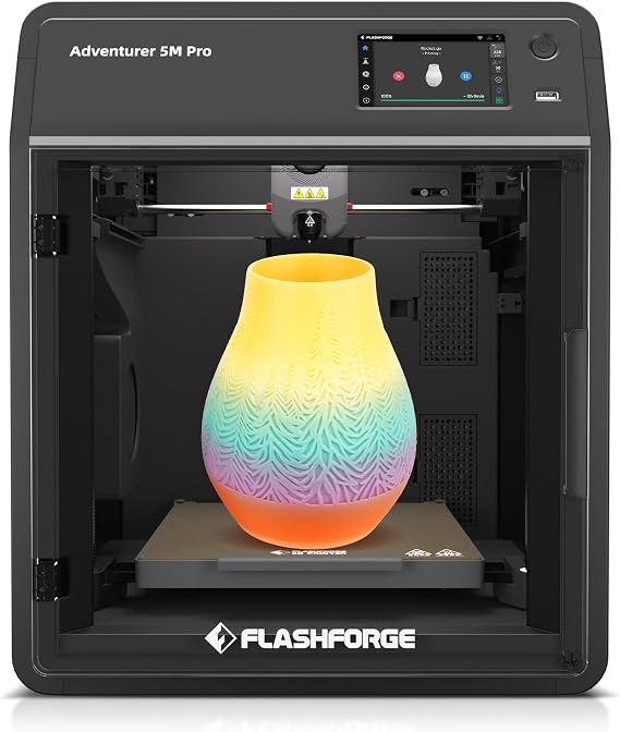 FLASHFORGE Adventurer 5M Pro 3D Printer | CoreXY 600mm/s Speed, 280C High Temp Direct Extruder, Full Auto Leveling, HEPA Air Filter, Built-in Camera,220x220x220mm