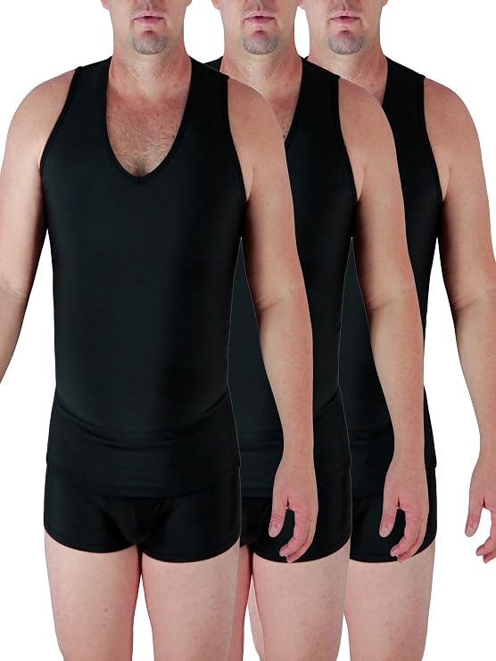 Underworks Mens Extreme Gynecomastia Chest Binder V-Tank Top 996