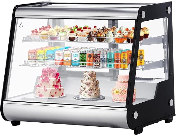 5.3 Cu.Ft Commercial Display Refrigerator Case,With 2 Glass Doors,Display Merchandiser for Home, Restaurant & Grocery Stores,149L,Black