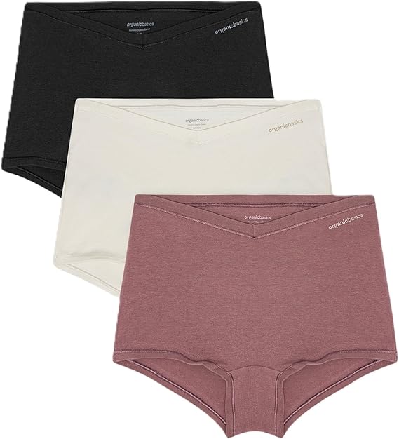 Organic Basics Women's Flex Organic Cotton Boyshort Underwear 3-pack