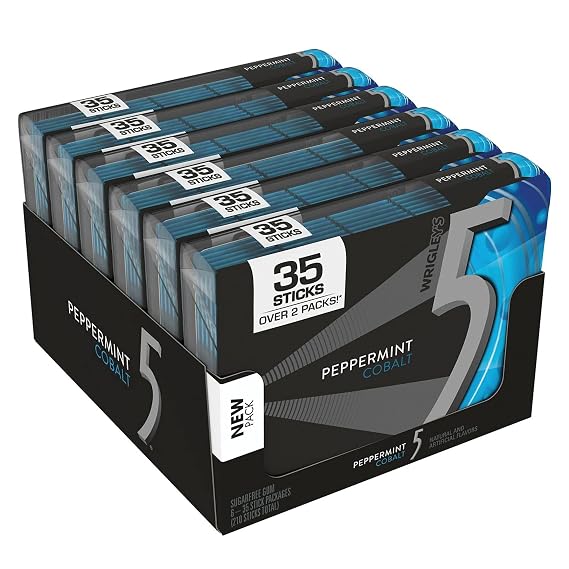 Wrigley S 5 Gum Peppermint Cobalt (35 Ct., 6 Pks.) Wholesale, Cheap, Discount, Bulk (1 - Pack)
