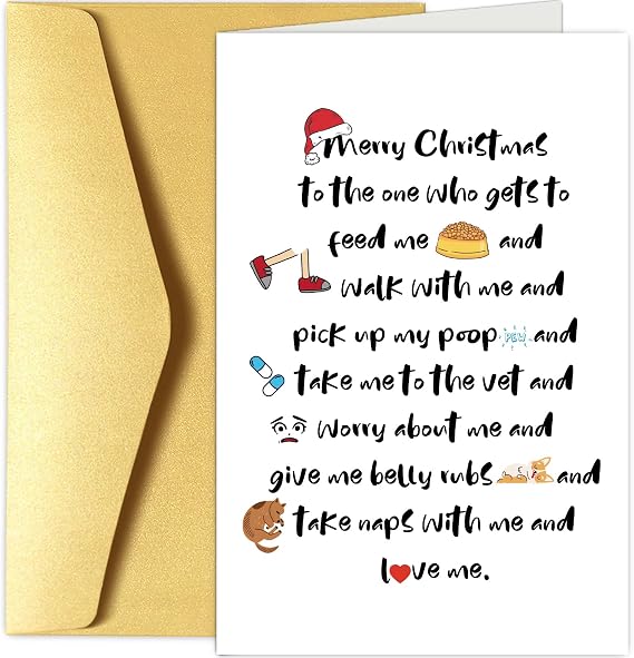 Merry Christmas Card form Dog, Funny Christmas Card for Dog Owner, Cute Dog Holiday Card, Xmas Card Gift for Men Women