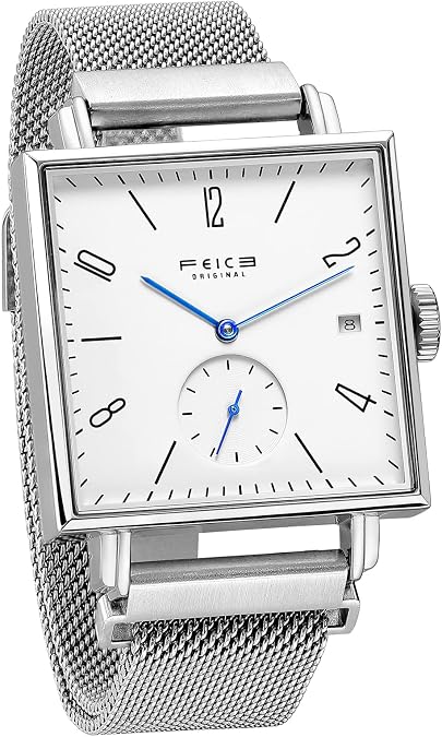 FEICE Sapphire Crystal Square Automatic Watch Classic Bauhaus Watch Minimalist Casual Watches for Men Women Unisex -FM301