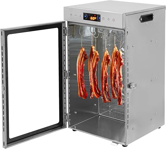 800W Biltong Drying Box, Stainless Steel Biltong Maker with 12 Hooks 24.5Qt Large Capacity 86-176F Temp Control