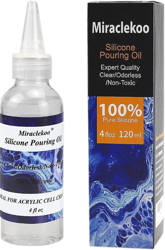 Silicone Pouring Oil Pure Silicone Oil for Creating Cell in Acrylic Paint Resin Pouring,4 Ounce