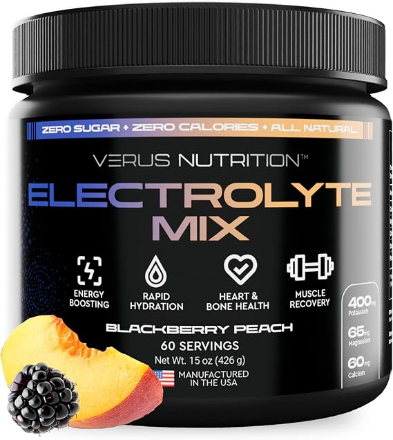 BlackBerry Peach Electrolyte Powder, Zero Sugar, 60 SVG