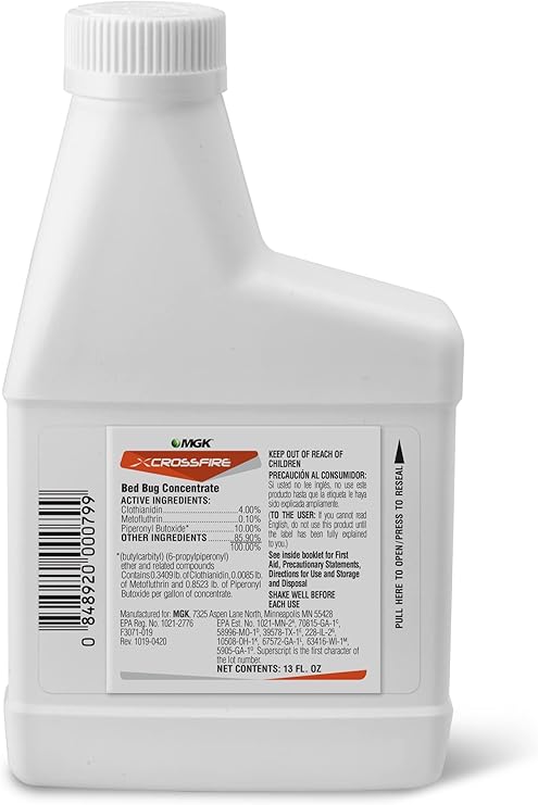 MGK Crossfire Bed Bug Concentrate | 13 oz | Non-Staining | Kills Pyrethroid-Resistant Bed Bug Strains