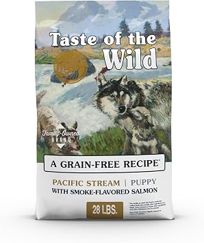 Taste of the Wild Pacific Stream Grain-Free Dry Puppy Food with Smoke-Flavored Salmon 28lb