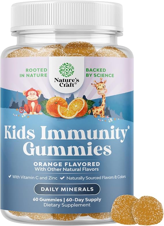 Kids Immunity Gummies with Vitamin C Zinc & Echinacea - 60 Count
