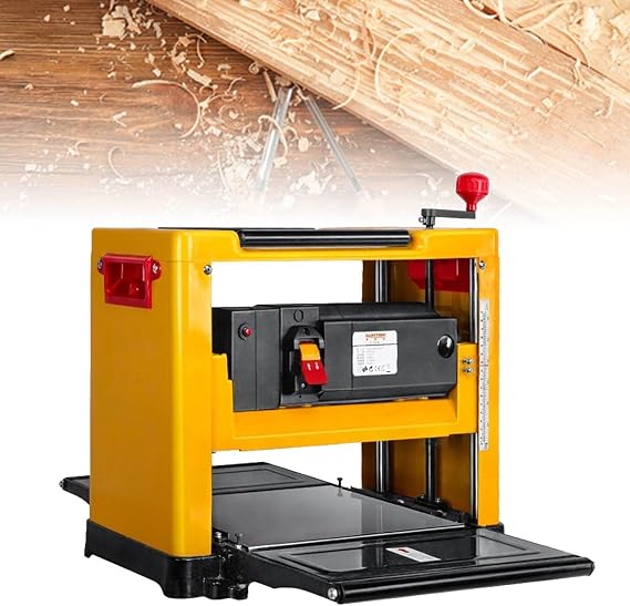 13'' Desktop Woodworking Planer,2000w Thickness Planner w/Height Adjustment Dual Dust Exhaust Mode 8000r/Min Construction Machinery Woodworking