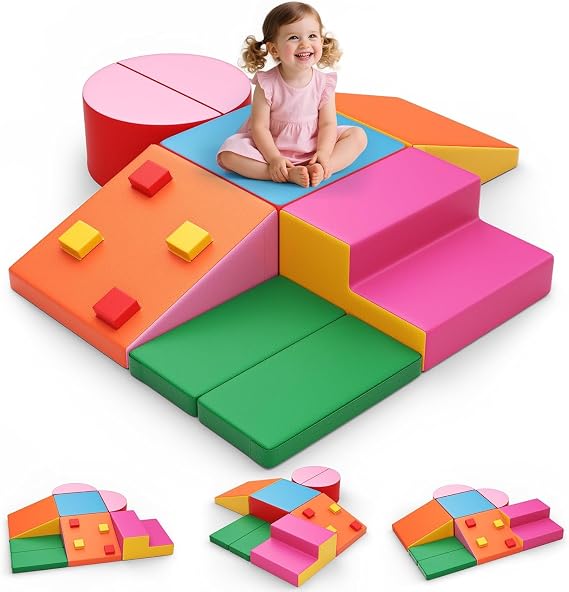 Soft Play Foam Building Blocks for Children,Climbing Toys for Toddlers from 1-3 Years (Colorful)