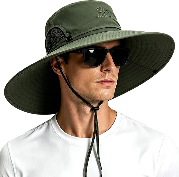 Mens Sun Hat Wide Brim Sun Hats for Men UV Protection Waterproof Bucket Hat