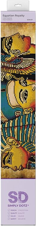 DIAMOND DOTZ Egyptian Royalty Diamond Painting Kit for Adults with Gems | Full Coverage Design, Sparkling Faceted Finish, Complete Starter Set, Vibrant Wall Decor, Ready to Frame, Great Handmade Gift