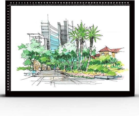 Light Box Ultra-Thin Portable Led Traces Stepless Dimming Magnetic High-Transparency Acrylic Panel Large Size Tracer with Ruler Light Table Diamond Painting Lightbox Draw,35 * 47cm