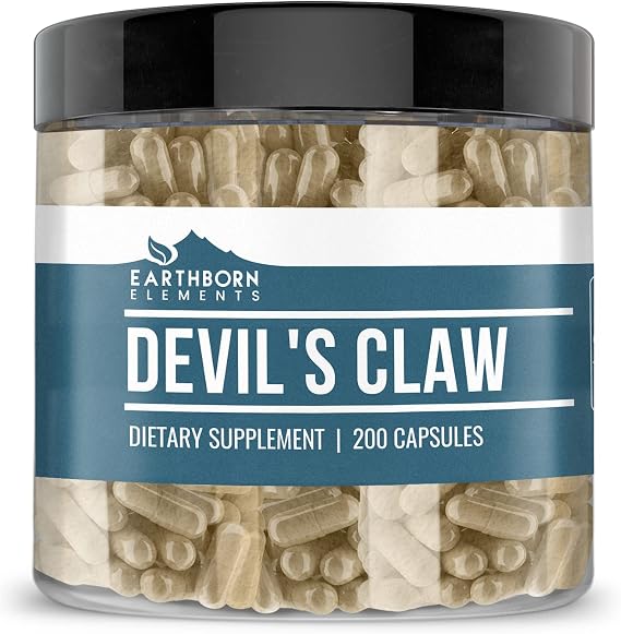 Earthborn Elements Devils Claw Extract 200 Capsules, Pure & Undiluted, No Additives