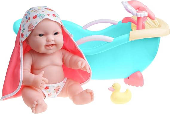 JC Toys - 14" Lots to Love Babies Doll and Bath | Real Working Bath and Shower Gift Set and Accessories | Posable & Waterproof | Ages 2+
