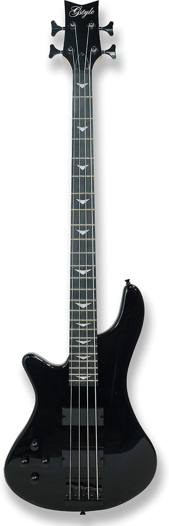 Left Handed 4 String Black Electric Bass Bolt-On Maple Neck Poplar Body