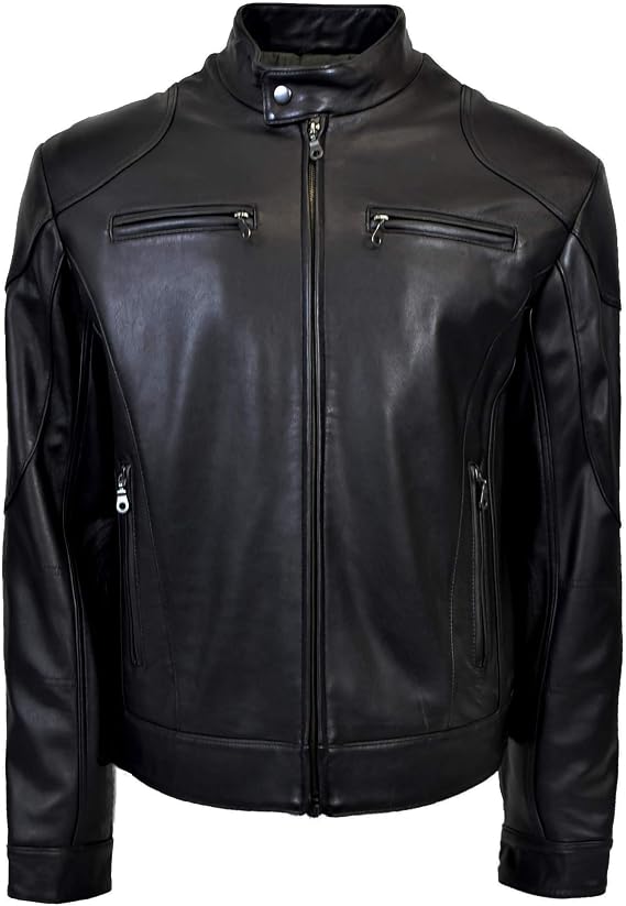 Victory Outfitters Men's Genuine Leather Classic Racing Jacket